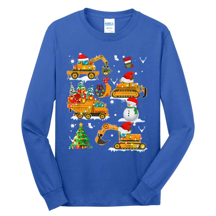 Construction Vehicle Christmas Trucks Winter Tall Long Sleeve T-Shirt