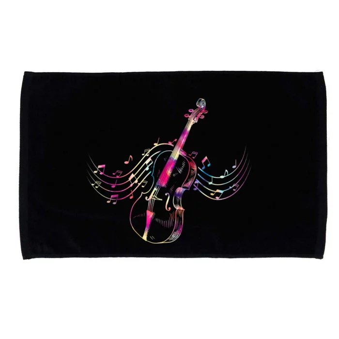 Colorful Violin Classical Instrument Classic Top Song Music Microfiber Hand Towel