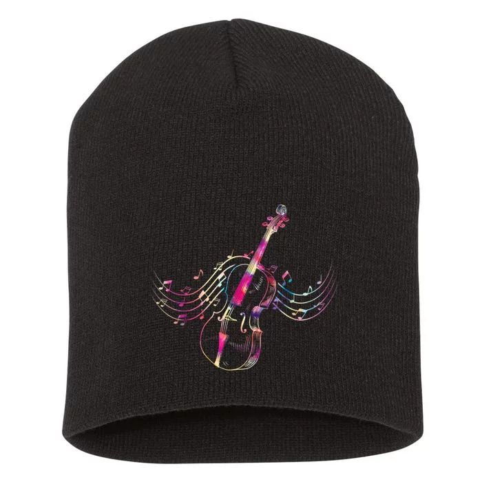 Colorful Violin Classical Instrument Classic Top Song Music Short Acrylic Beanie