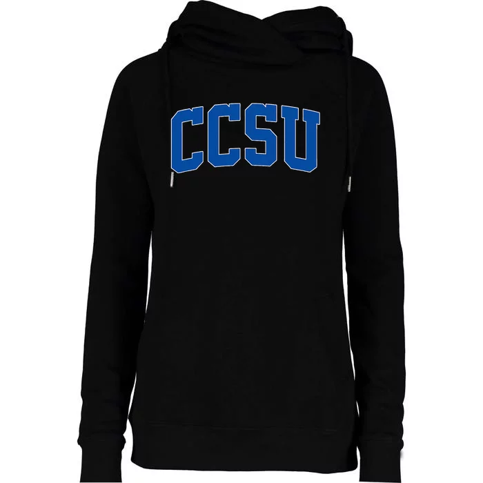 Ccsu Vintage College Arch Womens Funnel Neck Pullover Hood