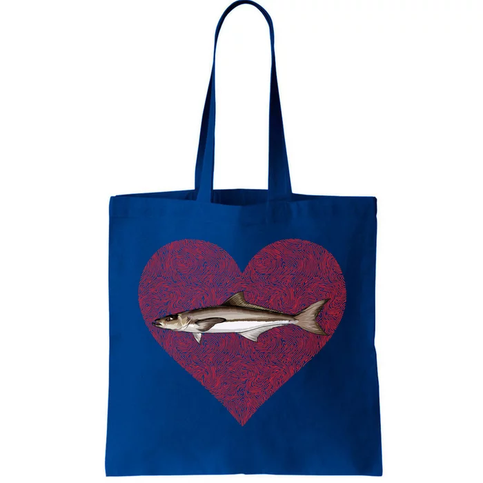 Cobia Valentines Day Fish Love Fingerprint Gift Tote Bag