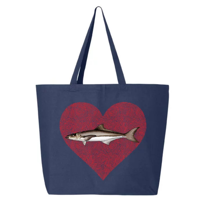 Cobia Valentines Day Fish Love Fingerprint Gift 25L Jumbo Tote