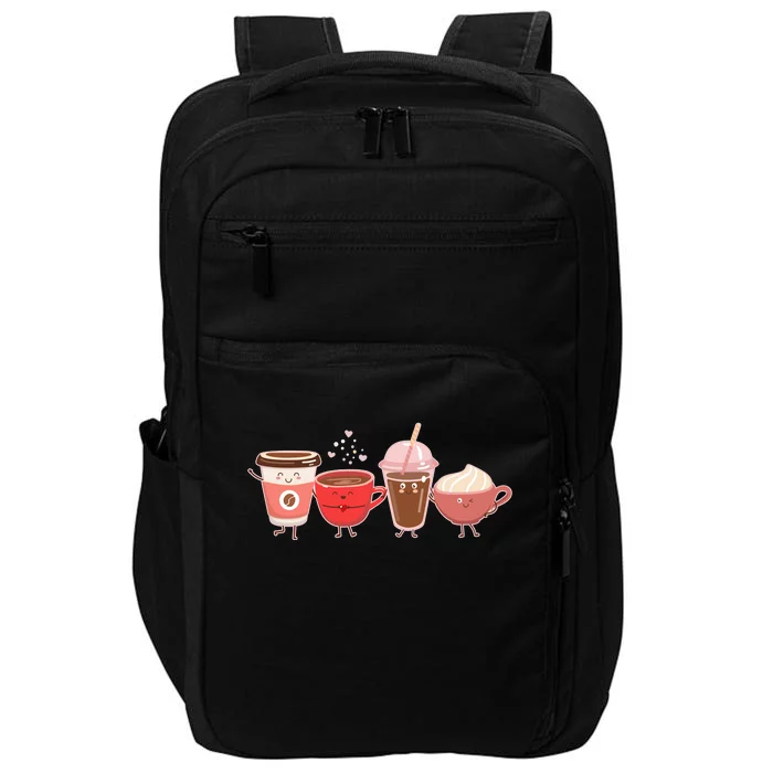 Cute Valentine Day Coffee Lover Impact Tech Backpack