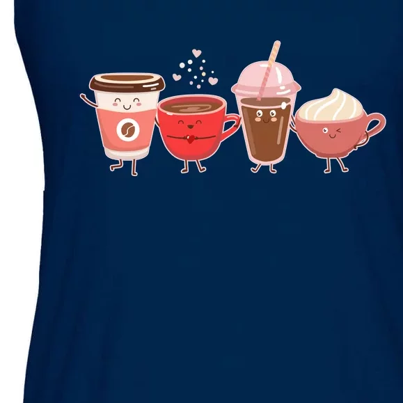 Cute Valentine Day Coffee Lover Ladies Essential Flowy Tank