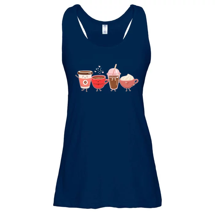 Cute Valentine Day Coffee Lover Ladies Essential Flowy Tank