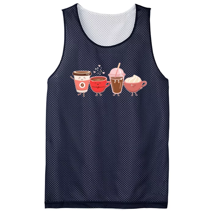 Cute Valentine Day Coffee Lover Mesh Reversible Basketball Jersey Tank