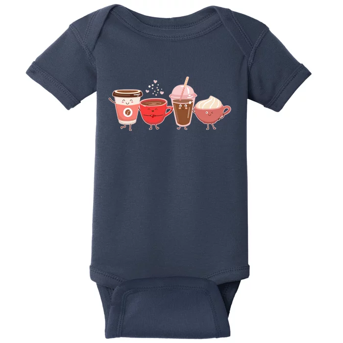 Cute Valentine Day Coffee Lover Baby Bodysuit