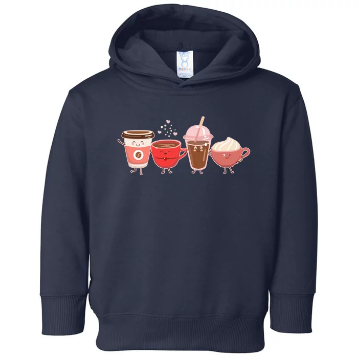 Cute Valentine Day Coffee Lover Toddler Hoodie