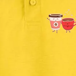 Cute Valentine Day Coffee Lover Dry Zone Grid Performance Polo