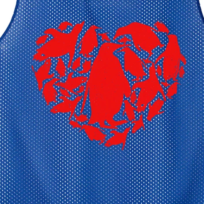 Cute Valentines Day Couple Heart Penguin Animals Lover Gift Mesh Reversible Basketball Jersey Tank