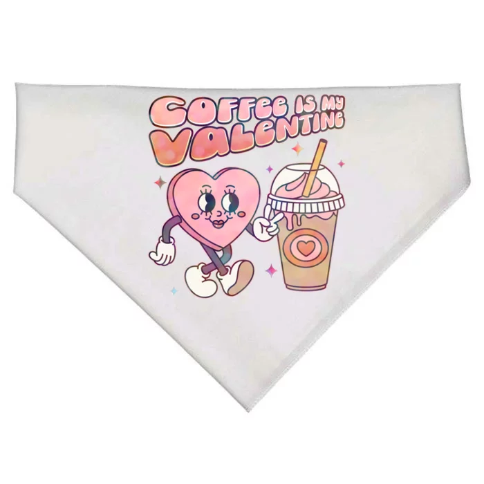 Cute Valentines Day Coffee Is My Valentine USA-Made Doggie Bandana