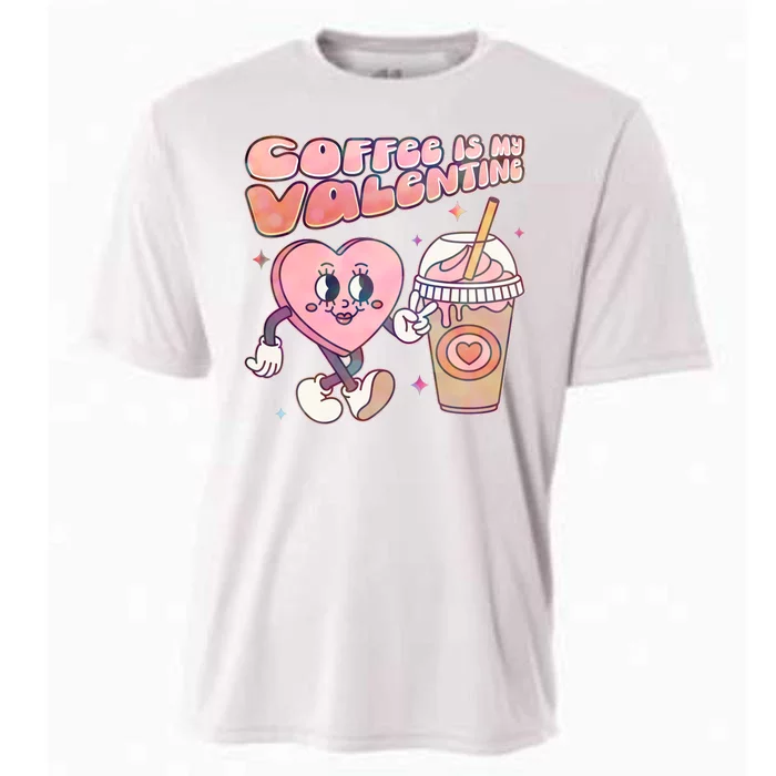 Cute Valentines Day Coffee Is My Valentine Cooling Performance Crew T-Shirt