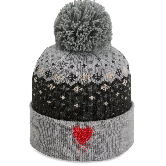 Cute Valentines Day Messy Heart Shapes The Baniff Cuffed Pom Beanie