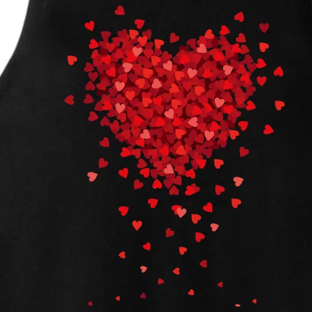 Cute Valentines Day Messy Heart Shapes Ladies Tri-Blend Wicking Tank