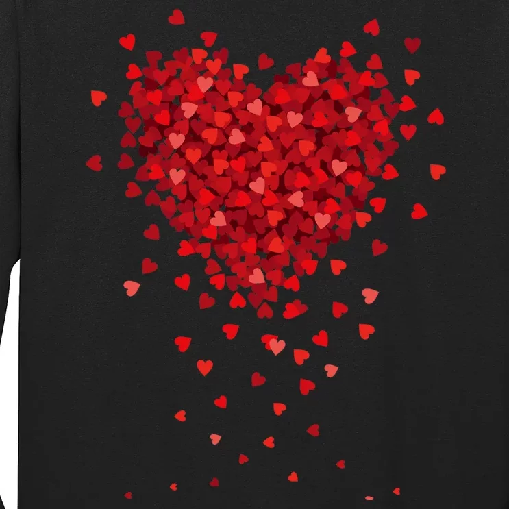 Cute Valentines Day Messy Heart Shapes Long Sleeve Shirt