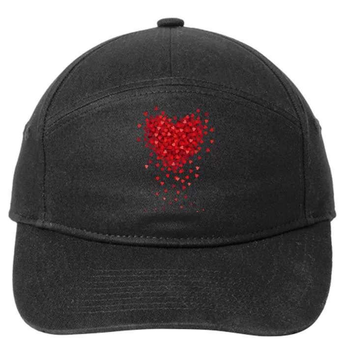 Cute Valentines Day Messy Heart Shapes 7-Panel Snapback Hat