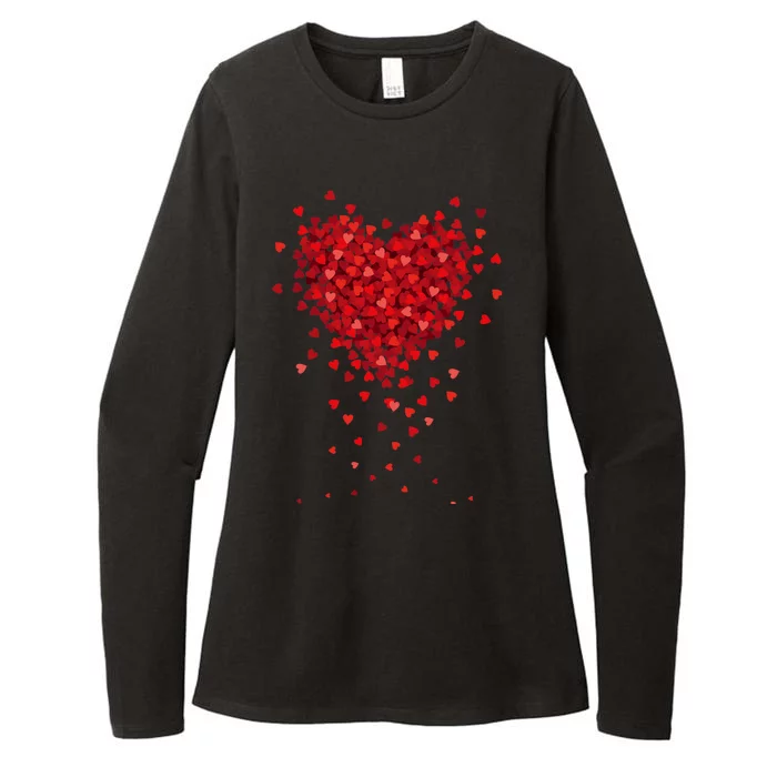 Cute Valentines Day Messy Heart Shapes Womens CVC Long Sleeve Shirt