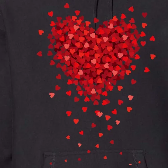 Cute Valentines Day Messy Heart Shapes Premium Hoodie