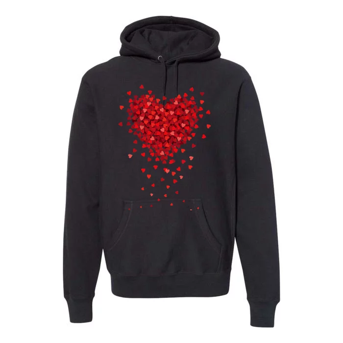 Cute Valentines Day Messy Heart Shapes Premium Hoodie