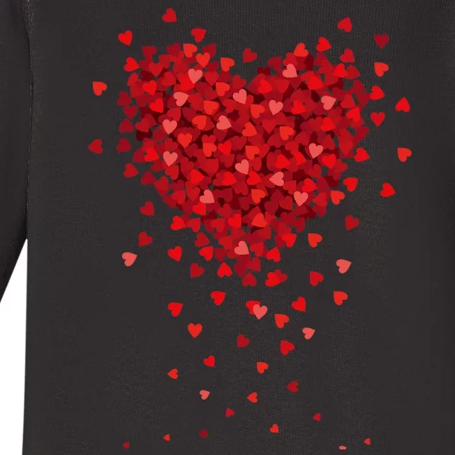 Cute Valentines Day Messy Heart Shapes Baby Long Sleeve Bodysuit