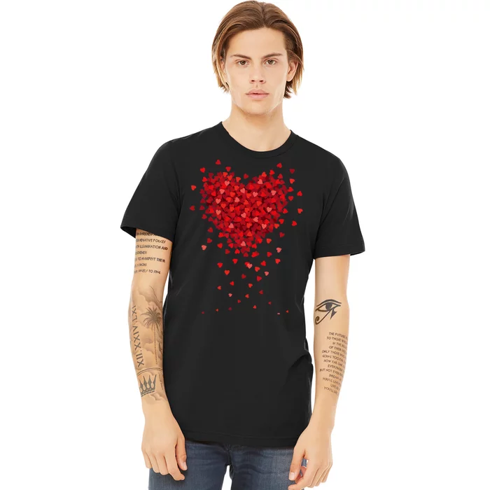 Cute Valentines Day Messy Heart Shapes Premium T-Shirt