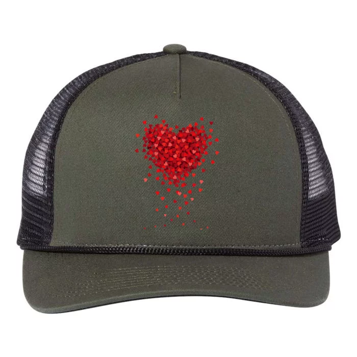 Cute Valentines Day Messy Heart Shapes Retro Rope Trucker Hat Cap