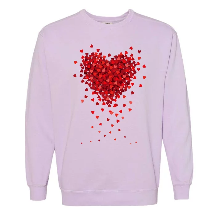 Cute Valentines Day Messy Heart Shapes Garment-Dyed Sweatshirt