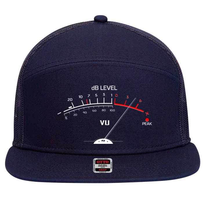 Cool Vintage DB Level VU Meter Music Bass Lover 7 Panel Mesh Trucker Snapback Hat