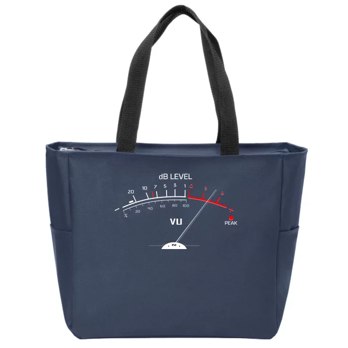 Cool Vintage DB Level VU Meter Music Bass Lover Zip Tote Bag