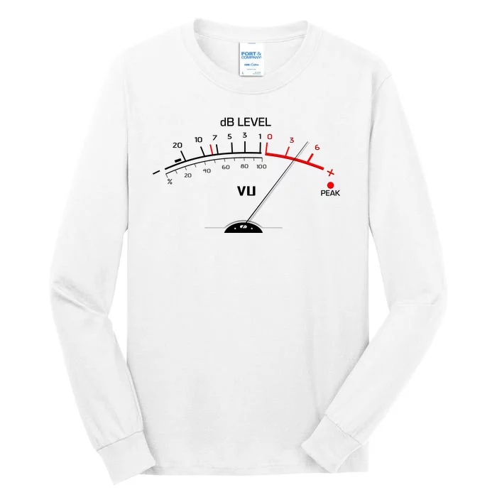 Cool Vintage DB Level VU Meter Music Bass Lover Tall Long Sleeve T-Shirt