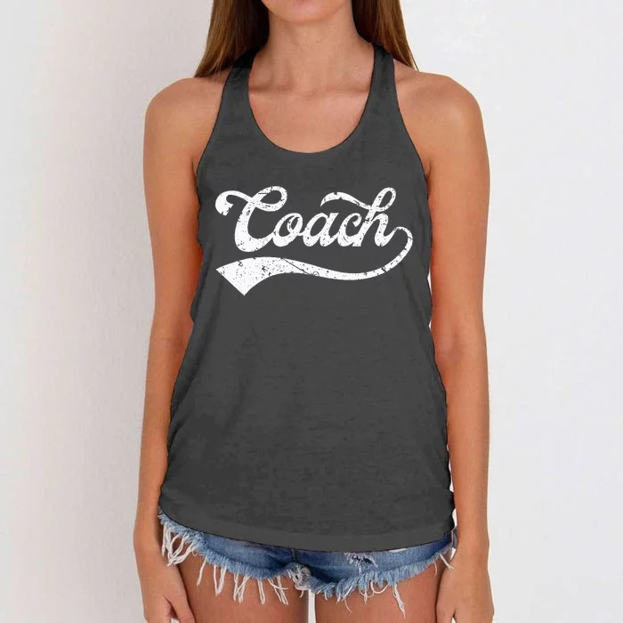 Coach Vintage Distressed Personal Trainer Coaching Gift Women's Knotted Racerback Tank