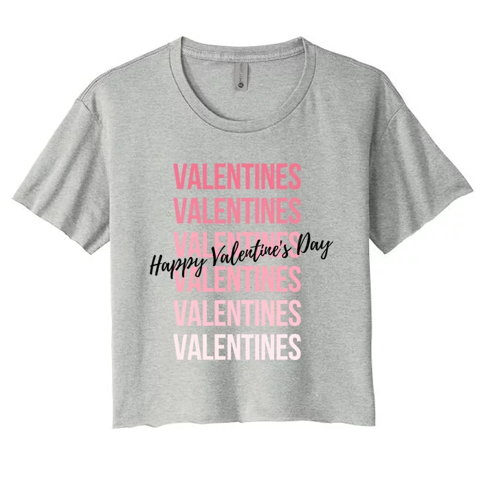 Cute Valentine's Day Gradient Valentine's Party Gift Women's Crop Top Tee