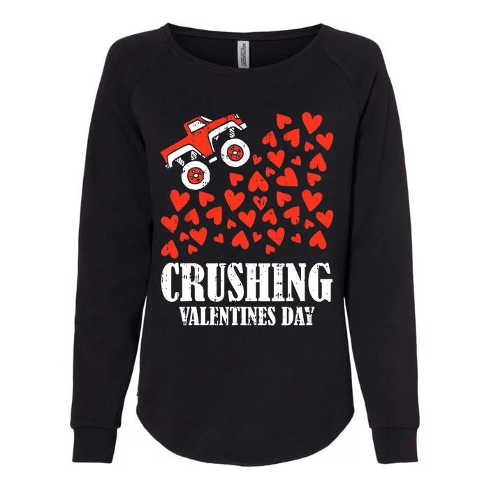 Crushing Valentines Day Cute Heart Riding Monster Truck Boy Womens California Wash Sweatshirt