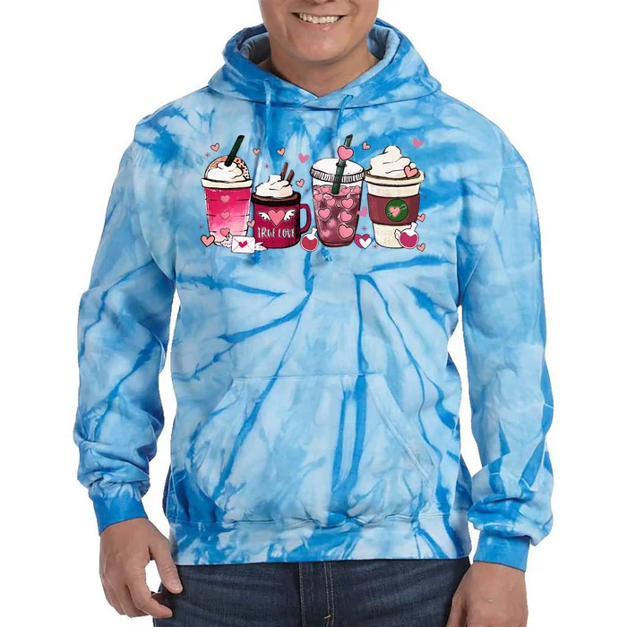 Cute Valentines Day Valentine Coffee Lover Tie Dye Hoodie