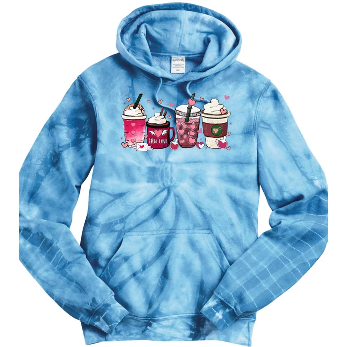 Cute Valentines Day Valentine Coffee Lover Tie Dye Hoodie