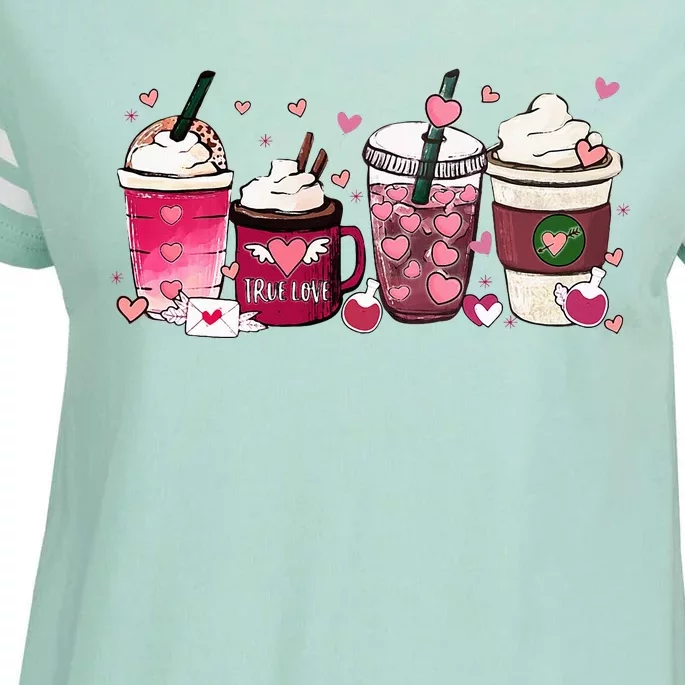 Cute Valentines Day Valentine Coffee Lover Enza Ladies Jersey Football T-Shirt