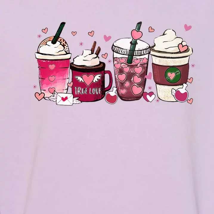 Cute Valentines Day Valentine Coffee Lover Garment-Dyed Sweatshirt