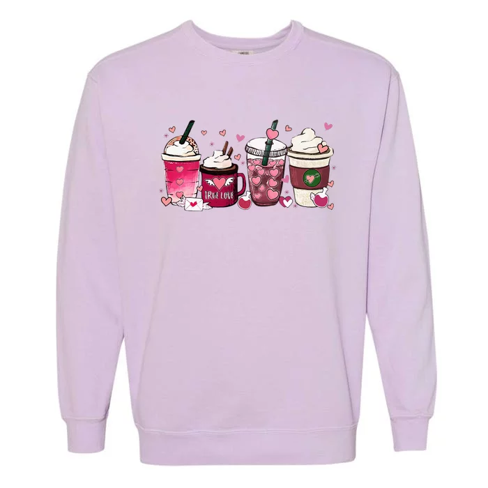 Cute Valentines Day Valentine Coffee Lover Garment-Dyed Sweatshirt