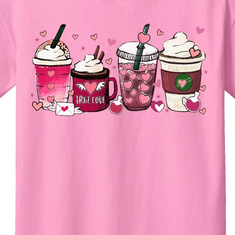 Cute Valentines Day Valentine Coffee Lover Kids T-Shirt