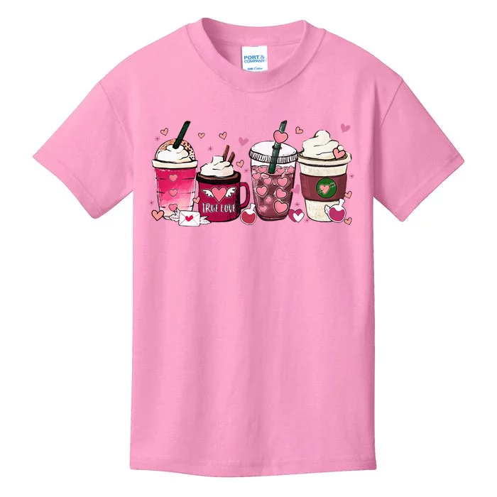 Cute Valentines Day Valentine Coffee Lover Kids T-Shirt