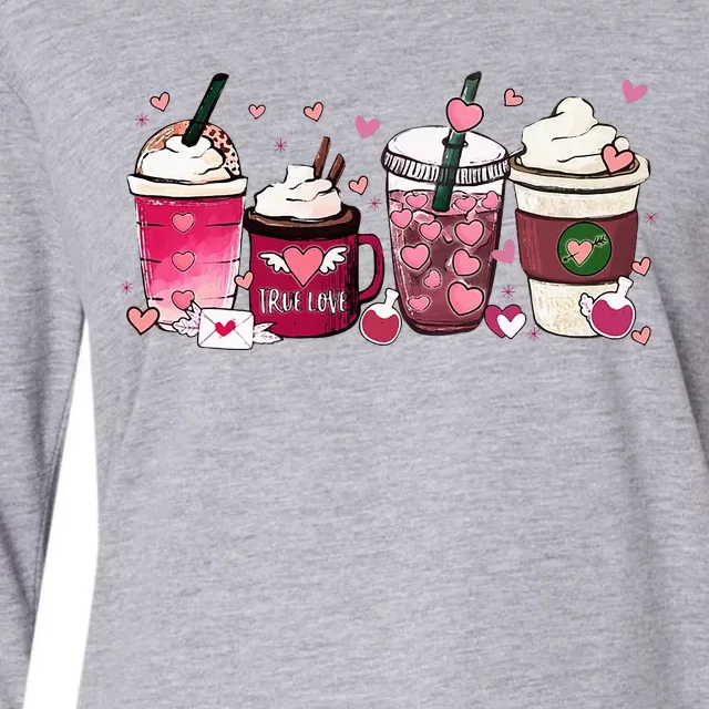 Cute Valentines Day Valentine Coffee Lover Womens Cotton Relaxed Long Sleeve T-Shirt