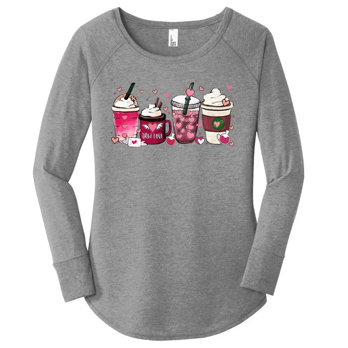 Cute Valentines Day Valentine Coffee Lover Women's Perfect Tri Tunic Long Sleeve Shirt