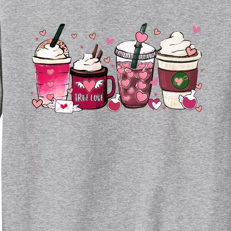 Cute Valentines Day Valentine Coffee Lover Tall Sweatshirt