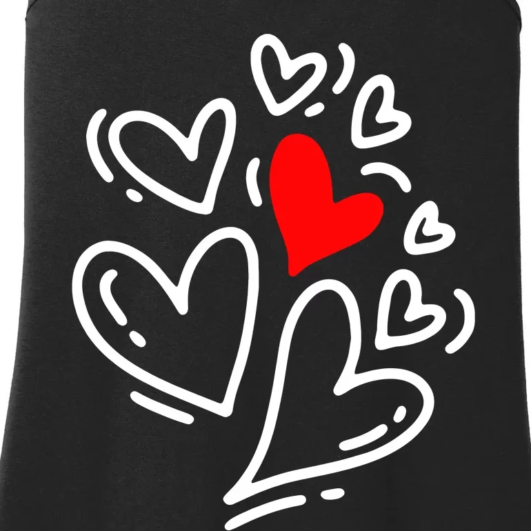 Cute Valentines Day Hearts Ladies Essential Tank