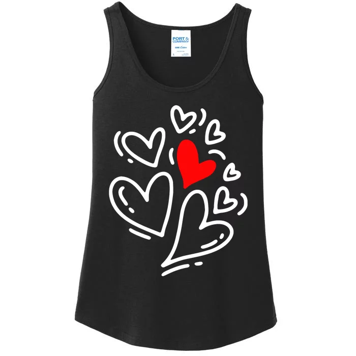 Cute Valentines Day Hearts Ladies Essential Tank