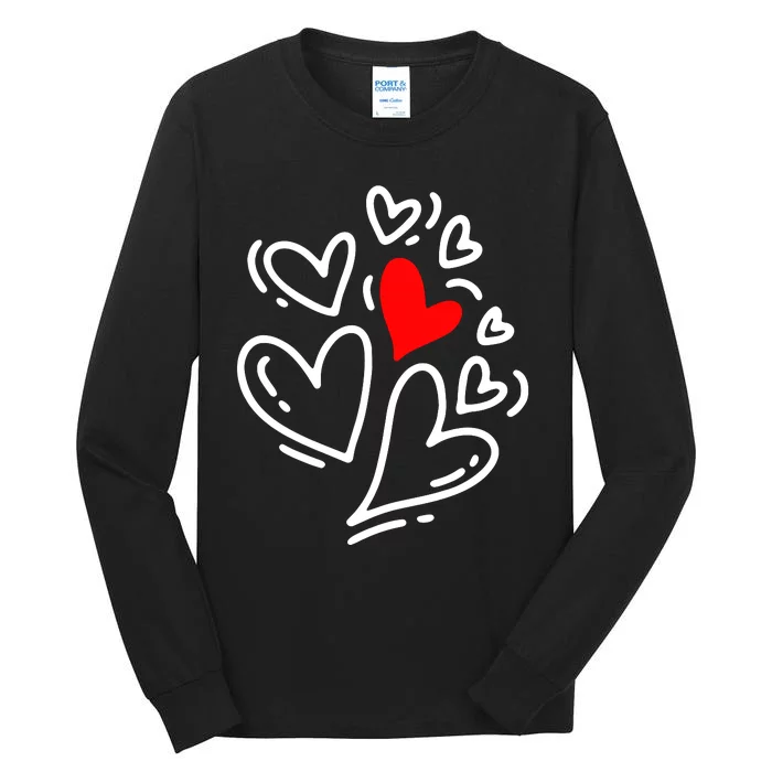 Cute Valentines Day Hearts Tall Long Sleeve T-Shirt