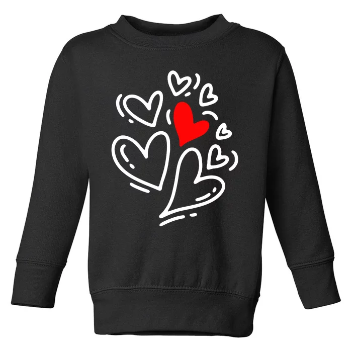 Cute Valentines Day Hearts Toddler Sweatshirt