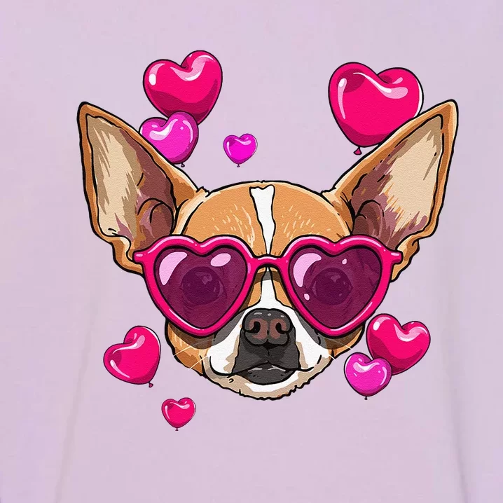 Chihuahua Valentines Day Heart Chihuahua Dog Lover Garment-Dyed Sweatshirt