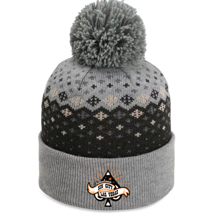 Cool Vector Design Las Vegas Sin City The Baniff Cuffed Pom Beanie