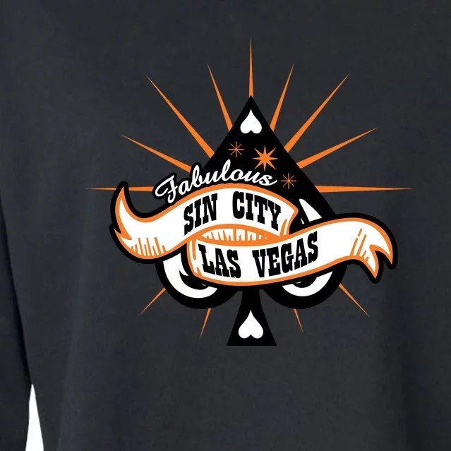 Cool Vector Design Las Vegas Sin City Cropped Pullover Crew